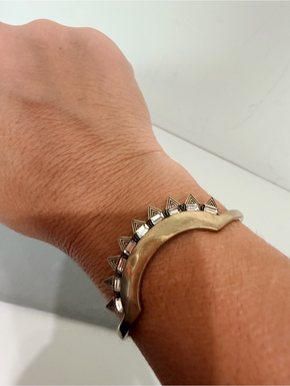 Banana Republic Silver-Tone Crescent Spike Cuff Bracelet
